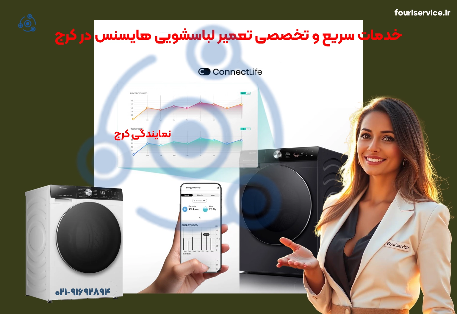 خدمات تعمیر لباسشویی هایسنس Hisense در کرج با اعزام فوری